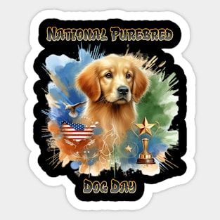 Champion Golden Retriever Sparkles With Trophy Sticker